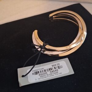 New Robert Lee Morris Polished Gold/Silver Triple-Band Cuff Bracelet - Women